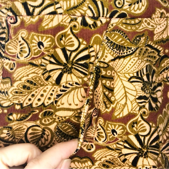 Zara Skirts Zara Corduroy Botanical Printed Mini Skirt- size XS - Picture 6 of 10